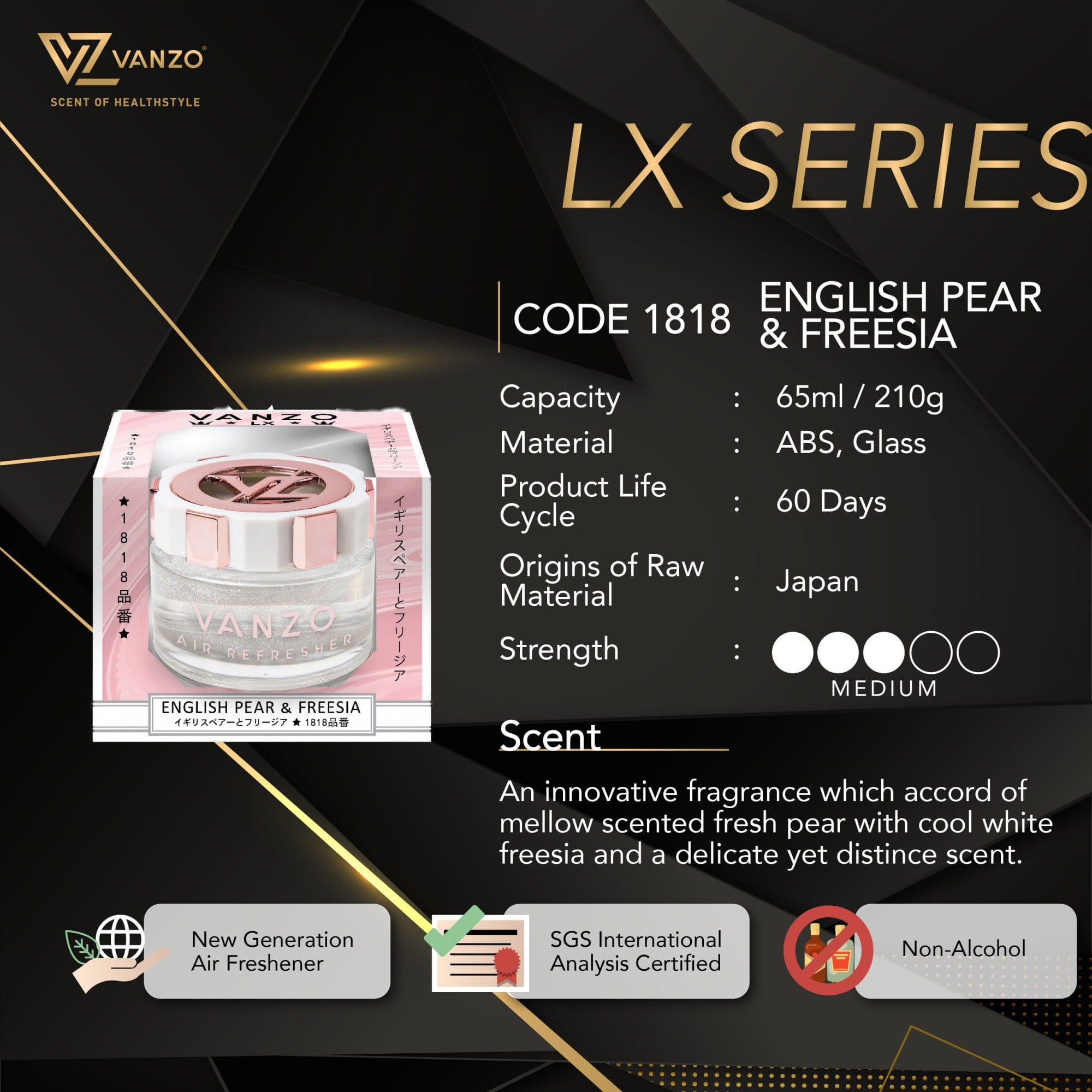 VANZO LX ENGLISH PEAR & FREESIA 1818 PINK 65ML