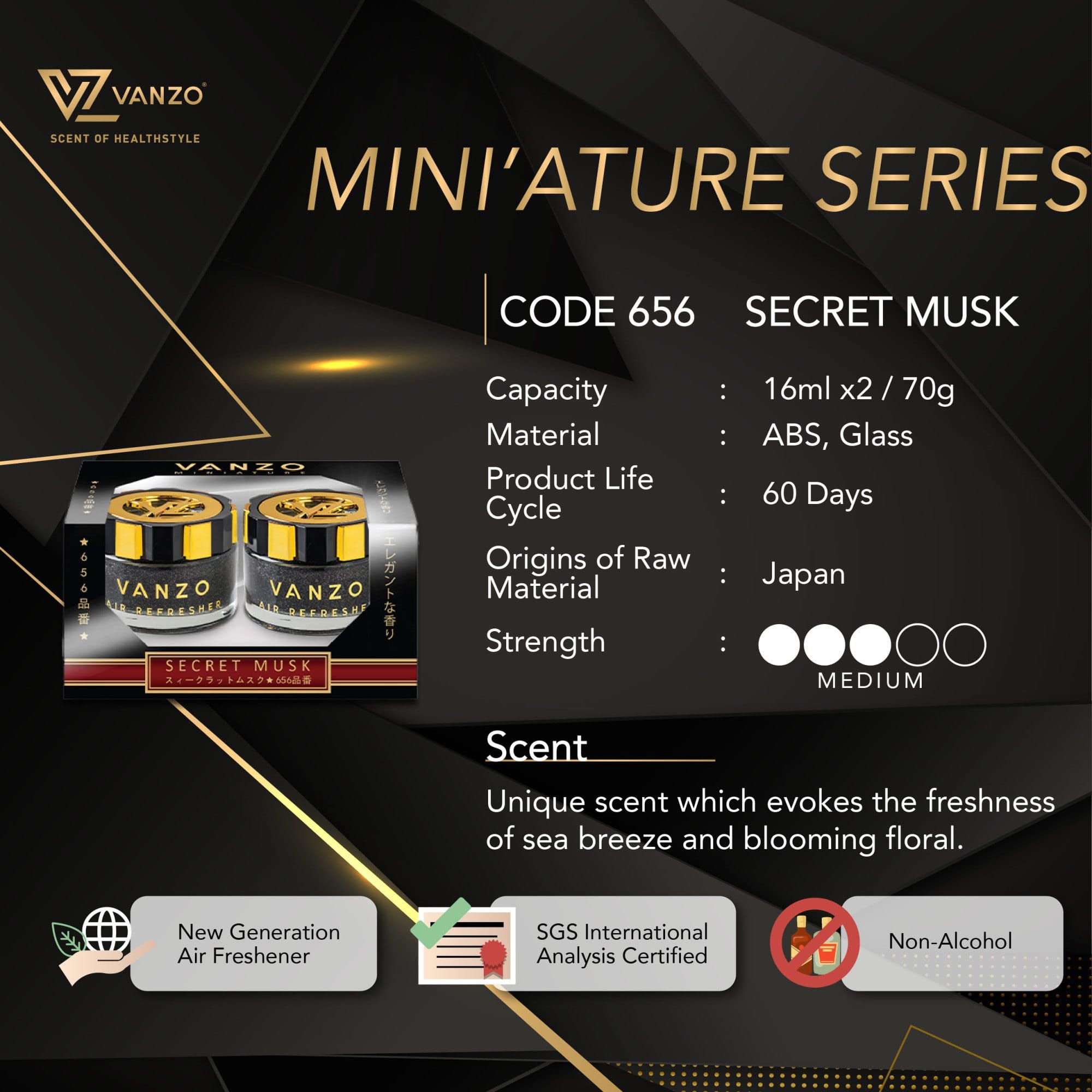 VANZO 'MINI'ATURE SECRET MUSK 656 BLACK 2X16ML