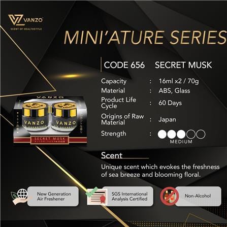 VANZO 'MINI'ATURE SECRET MUSK 656 BLACK 2X16ML