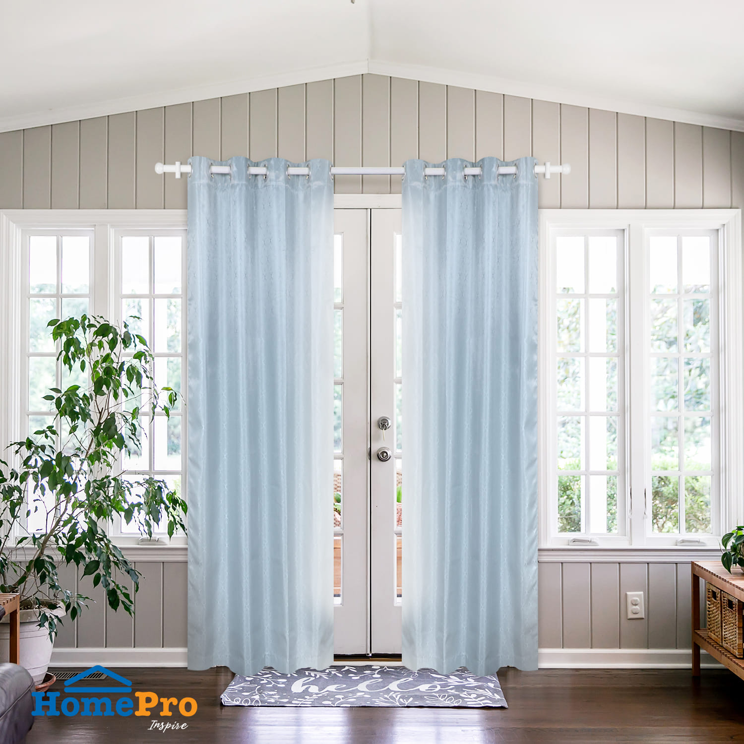 HLS CURTAIN EYELET GAROS UV 135X220CM GRAY