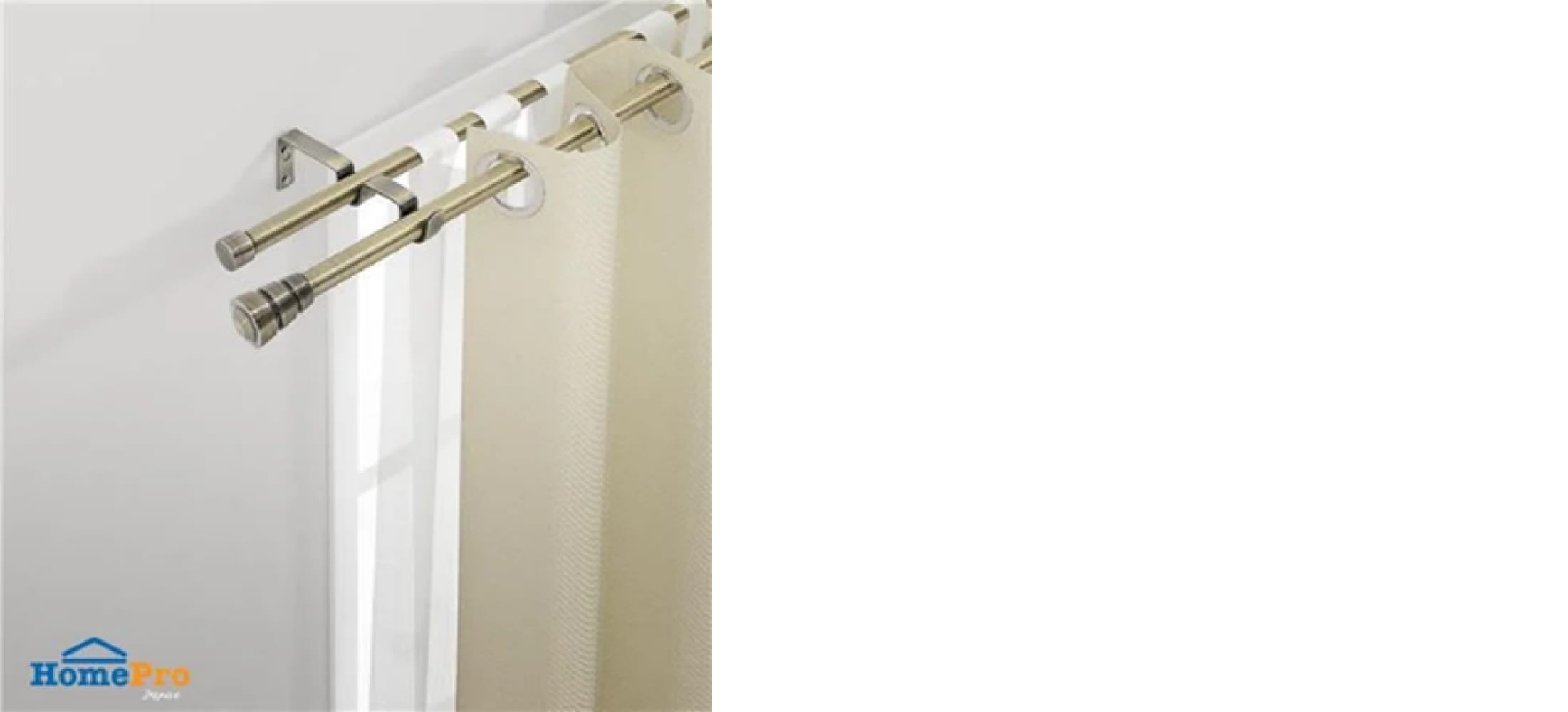HLS DOUBLE CURTAIN ROD REEVER 120-210CM BRASS