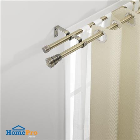 HLS DOUBLE CURTAIN ROD REEVER 120-210CM BRASS
