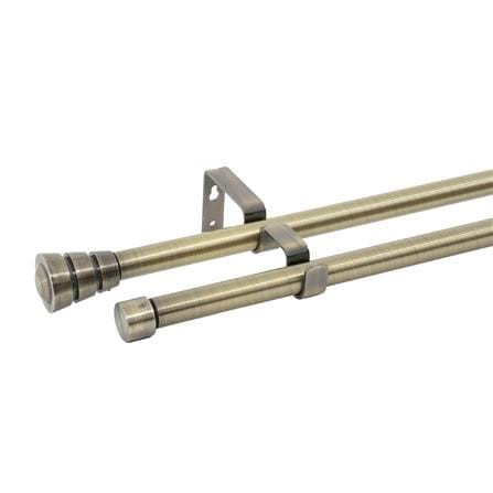 HLS DOUBLE CURTAIN ROD REEVER 180-310CM BRASS
