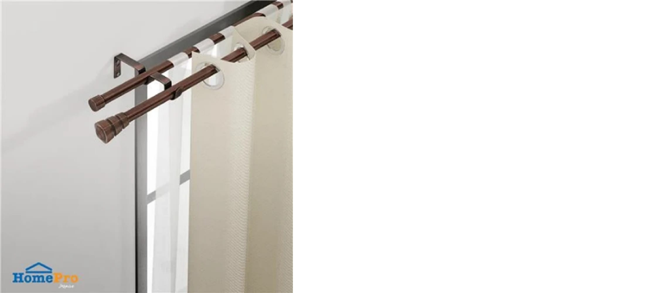 HLS DOUBLE CURTAIN ROD REEVER 120-210CM BROWN