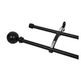 HLS DOUBLE CURTAIN ROD IRON BALL 110-210CM BLACK