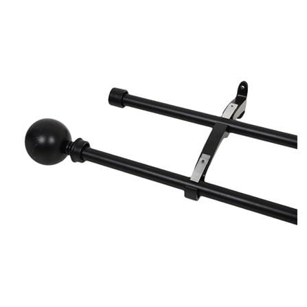 HLS DOUBLE CURTAIN ROD IRON BALL 110-210CM BLACK