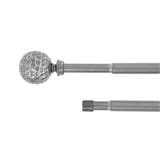 HLS DOUBLE CURTAIN ROD 19MM HAMMER 120-210CM CHARCOAL