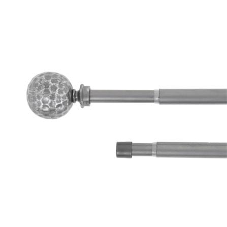 HLS DOUBLE CURTAIN ROD 19MM HAMMER 120-210CM CHARCOAL