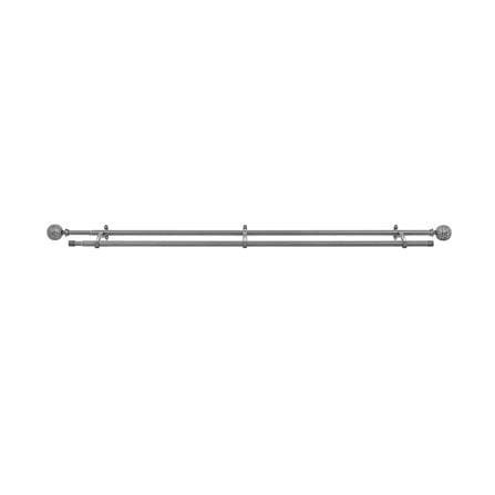HLS DOUBLE CURTAIN ROD 19MM HAMMER 120-210CM CHARCOAL