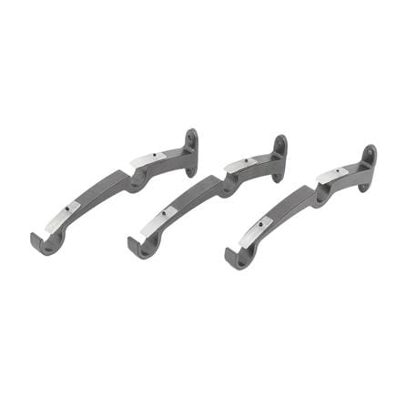 HLS DOUBLE CURTAIN ROD 19MM HAMMER 120-210CM CHARCOAL