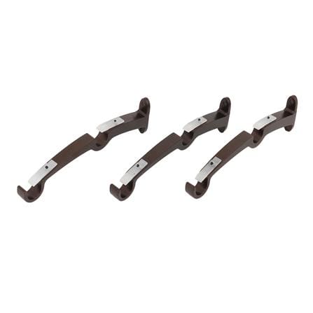 HLS DOUBLE CURTAIN ROD WOOD BALL 110 - 210CM BROWN