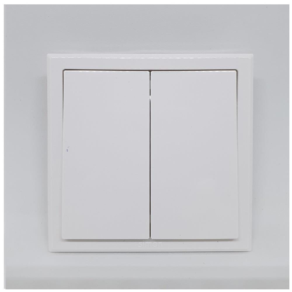 SWITCH 10A 2GANG 1WAY SIMON 301021B WHITE