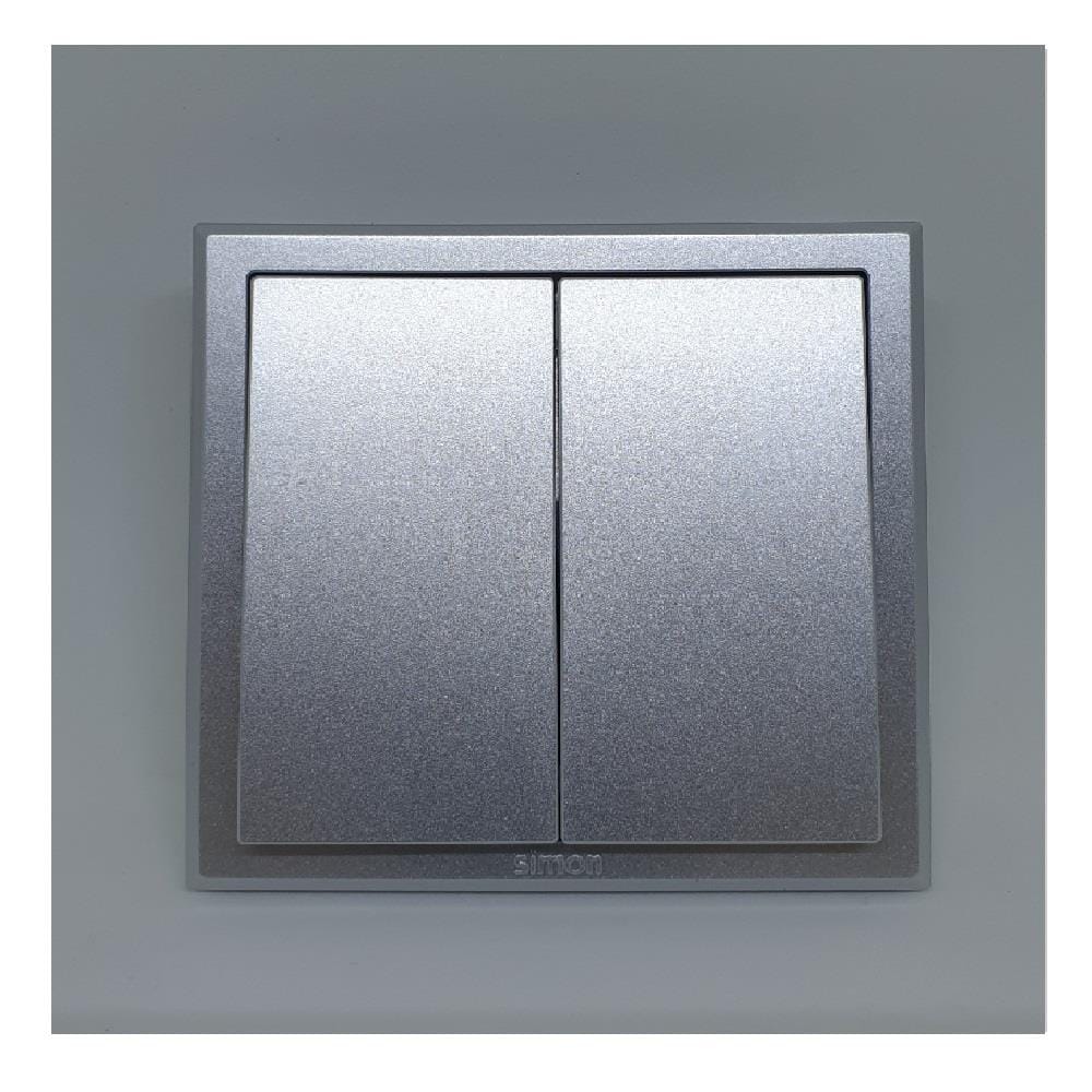 10A 2GANG 2WAY SWITCH SIMON 301022B SILVER