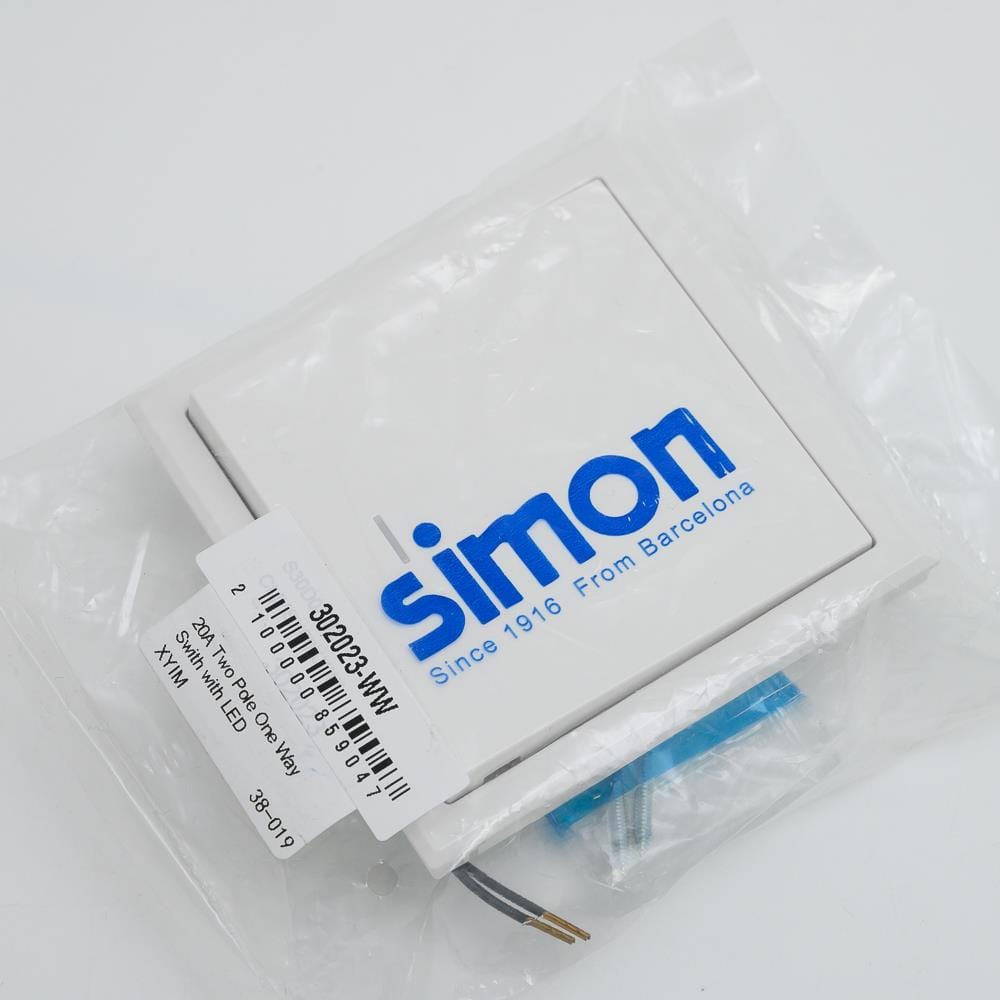 SWITCH 1WAY SIMON 1G1W DP W/LED WH SIMON