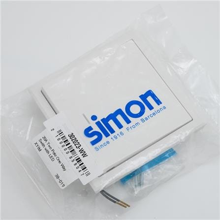 SWITCH 1WAY SIMON 1G1W DP W/LED WH SIMON