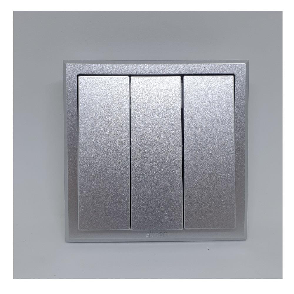 10A 3GANG 1WAY SWITCH SIMON 301031B SILVER