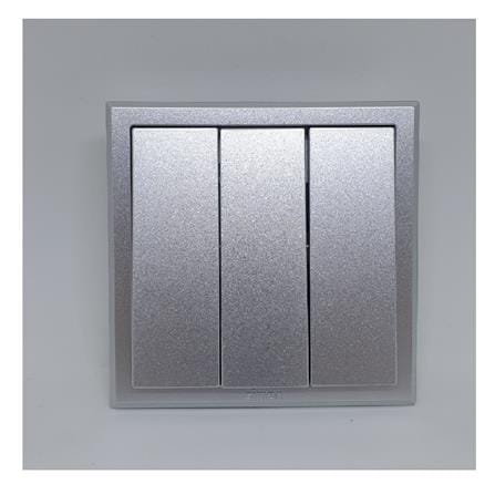 10A 3GANG 1WAY SWITCH SIMON 301031B SILVER