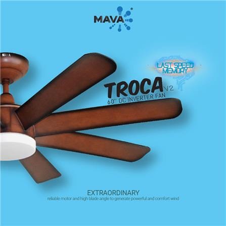 CEILING FAN TROCA V2 8BLADES MAVA ABS BROWN 60"