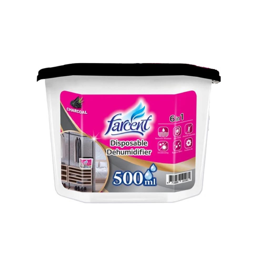 FARCENT DEHUMIDIFIER DISPOSABLE CHARCOAL 500ML 4S'