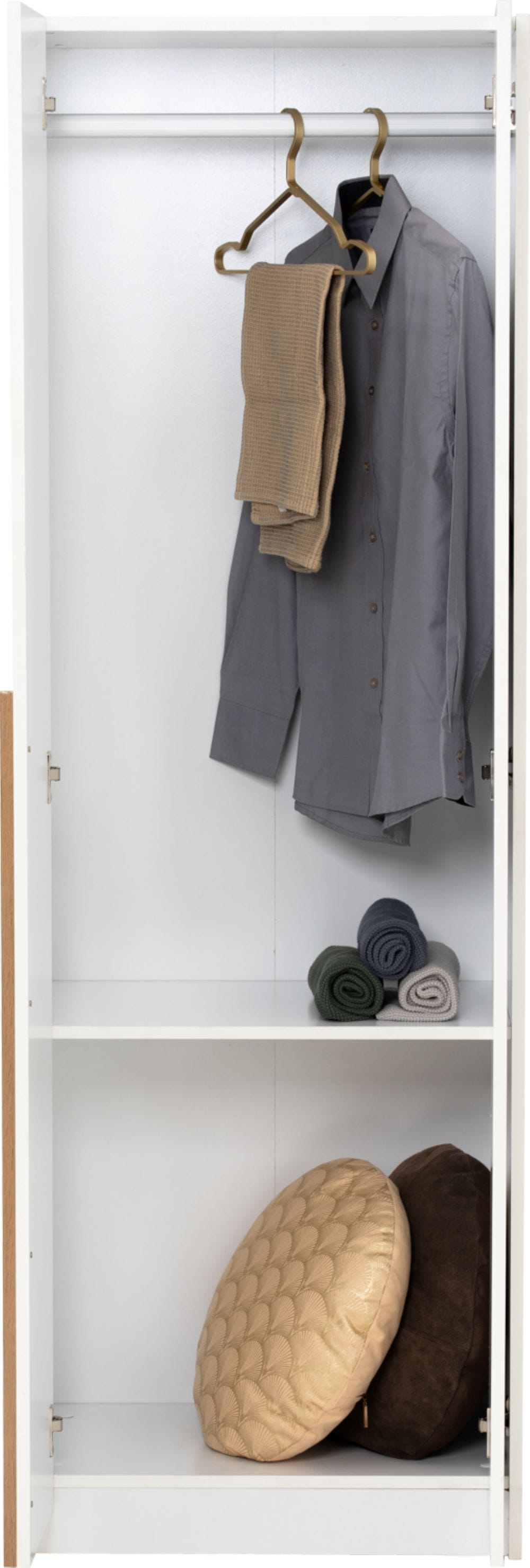 NUHOOM WARDROBE MANDO 2 DOOR WHITE LAMINATED BOARD