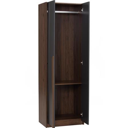 NUHOOM WARDROBE MANDO 2 DOOR WALNUT/BLACK 170/172