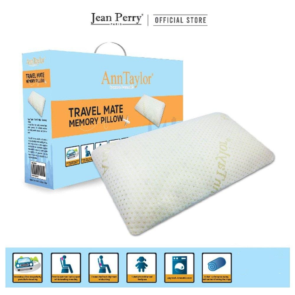 ANN TAYLOR PILLOW TRAVEL MATE MEMORY FORM 42X23X11CM WHITE