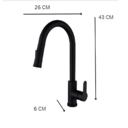 SORENTO SINK FAUCET MIXER P/OUT SRTKT71-SS BLACK H43XW6XD26 CM