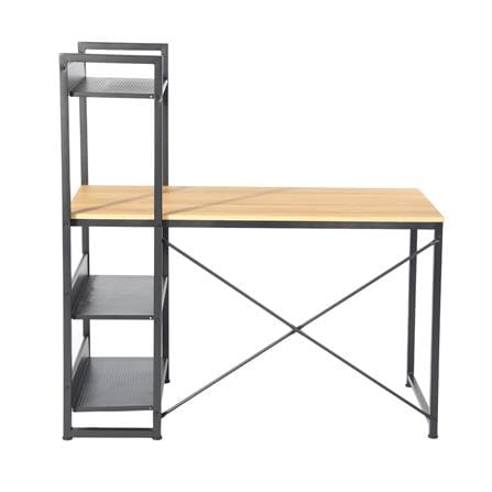 FURDINI OFFICE DESK TABLE WITH SHELVING UNIT ALASKA WOOD OAK