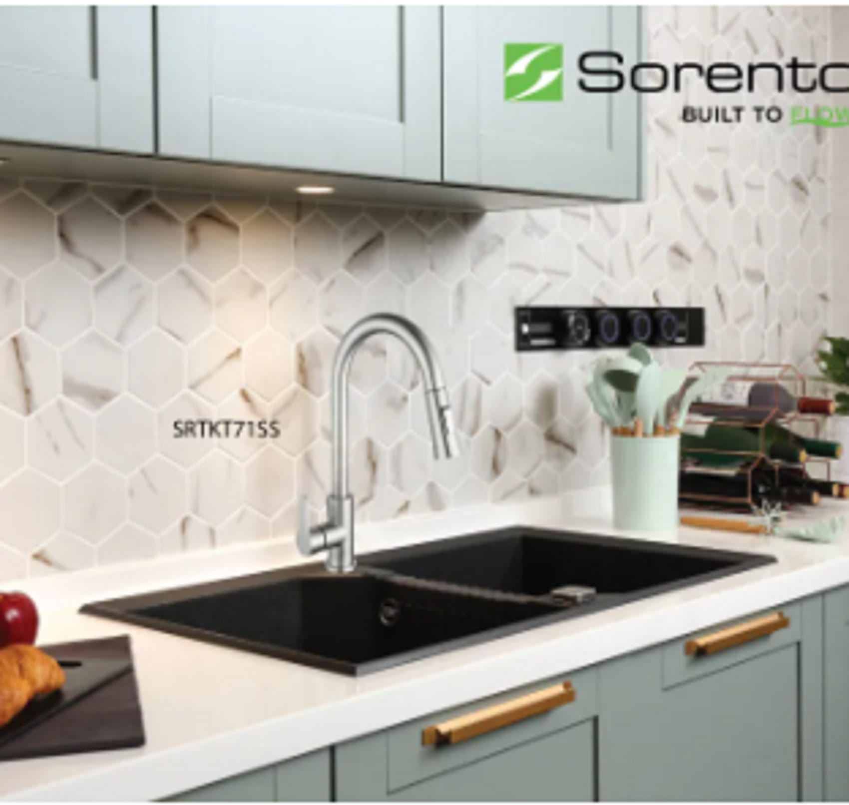 SORENTO PULL OUT SINK FAUCET MIXER SRTKT71-SS H42XW19.50XD12 CM