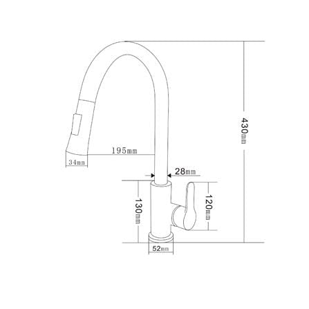 SORENTO PULL OUT SINK FAUCET SRTKT71-SS ROSE GOLD