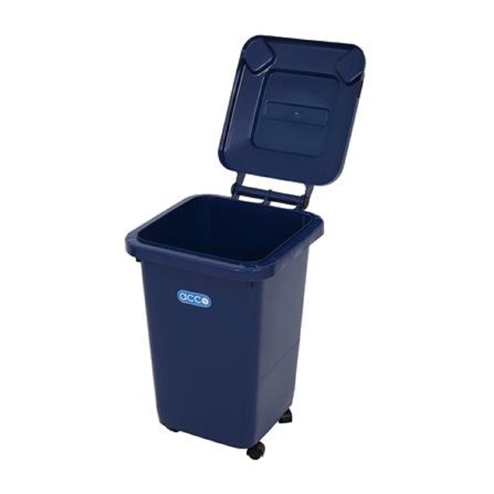 SQUARE DUSTBIN WITH WHEELS ACCO CLEAN 32L GREEN
