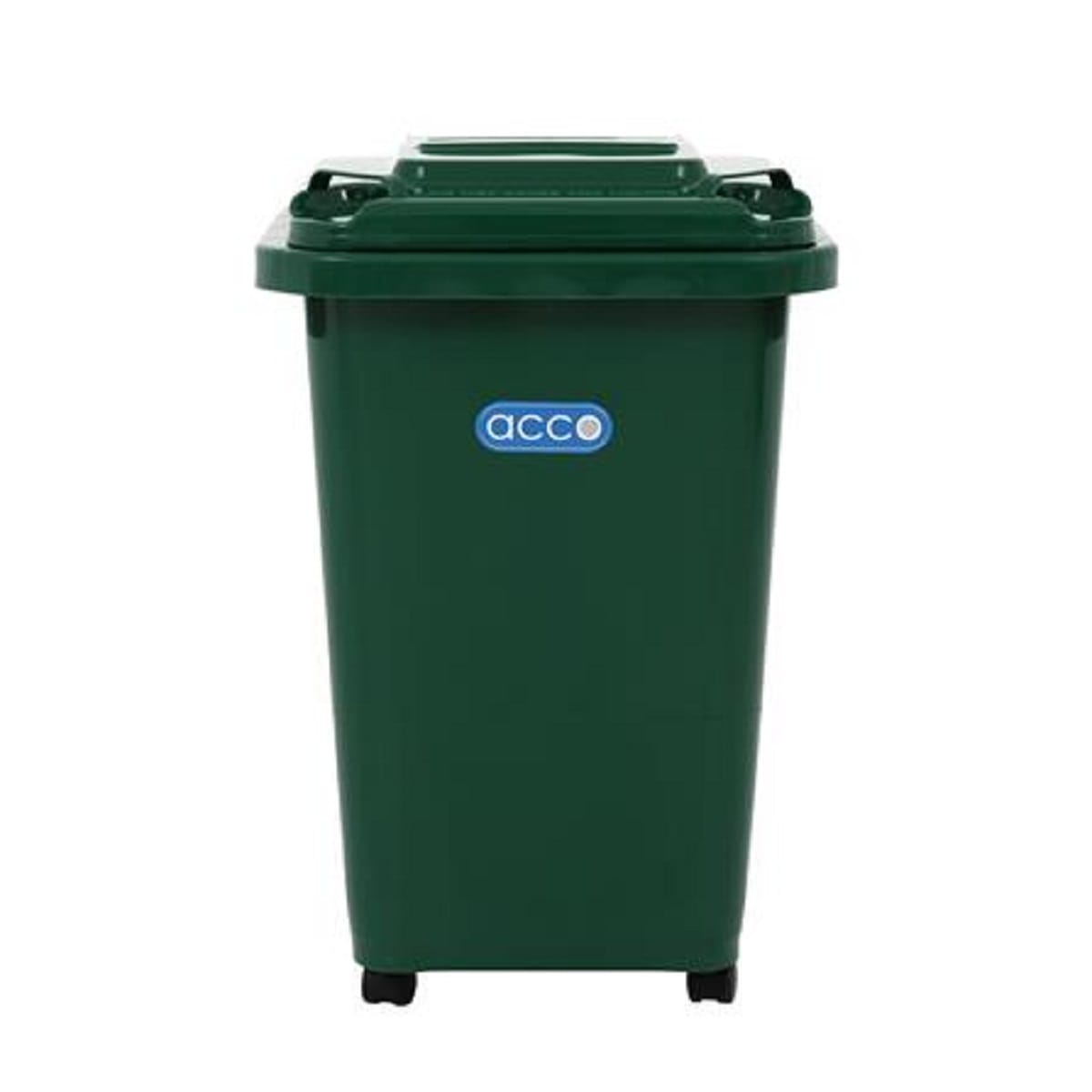 SQUARE DUSTBIN WITH WHEELS ACCO CLEAN 32L GREEN