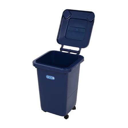 SQUARE DUSTBIN WITH WHEELS ACCO CLEAN 32L GREEN
