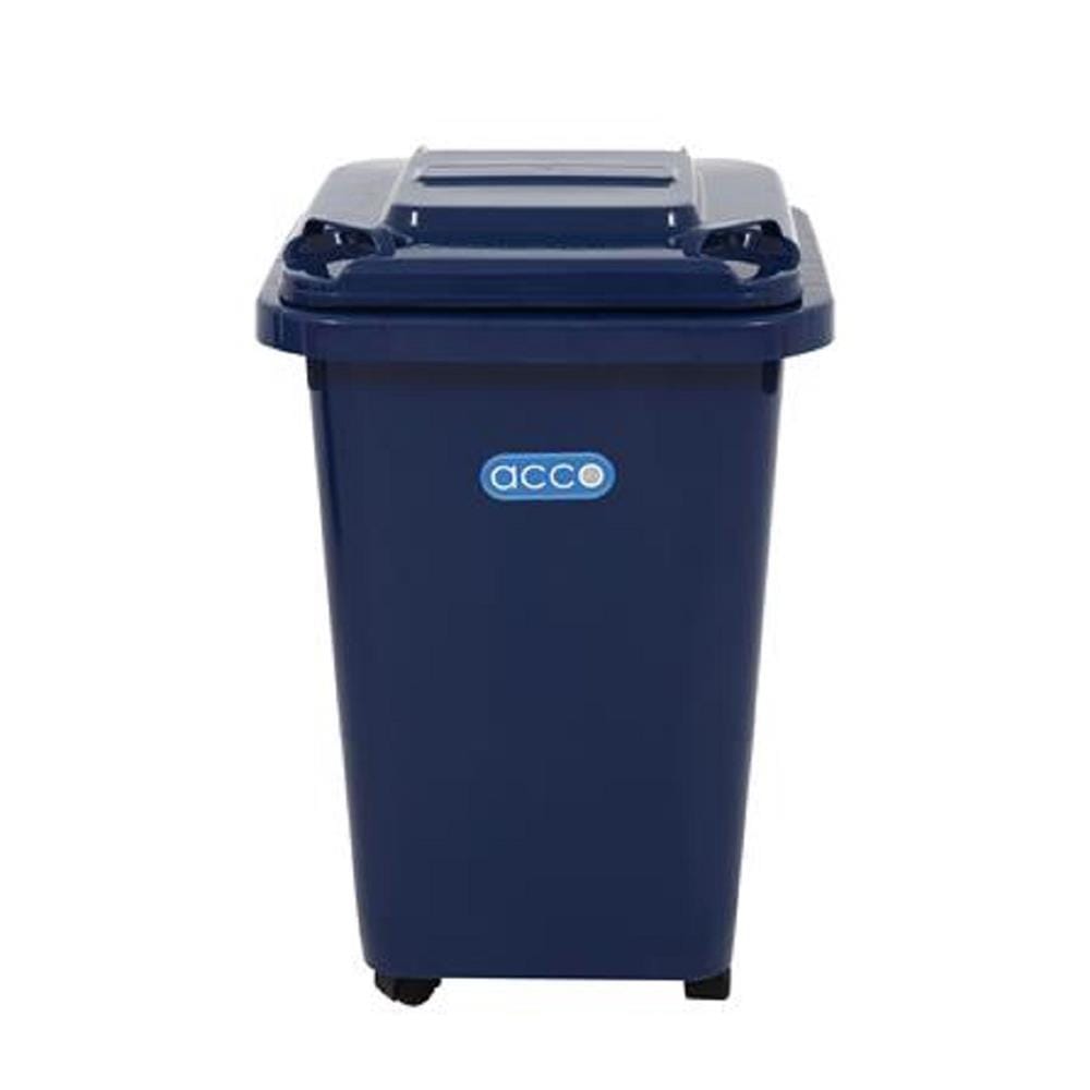 SQUARE DUSTBIN WITH WHEELS ACCO CLEAN 32L BLUE