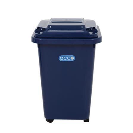 SQUARE DUSTBIN WITH WHEELS ACCO CLEAN 32L BLUE