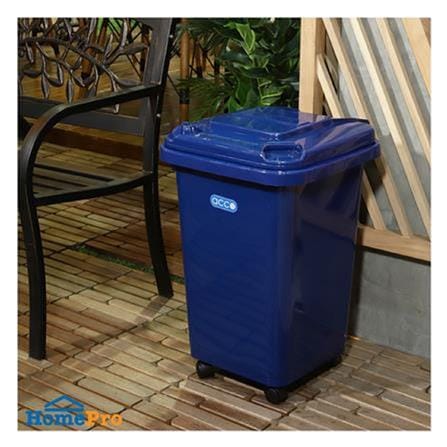 SQUARE DUSTBIN WITH WHEELS ACCO CLEAN 32L BLUE
