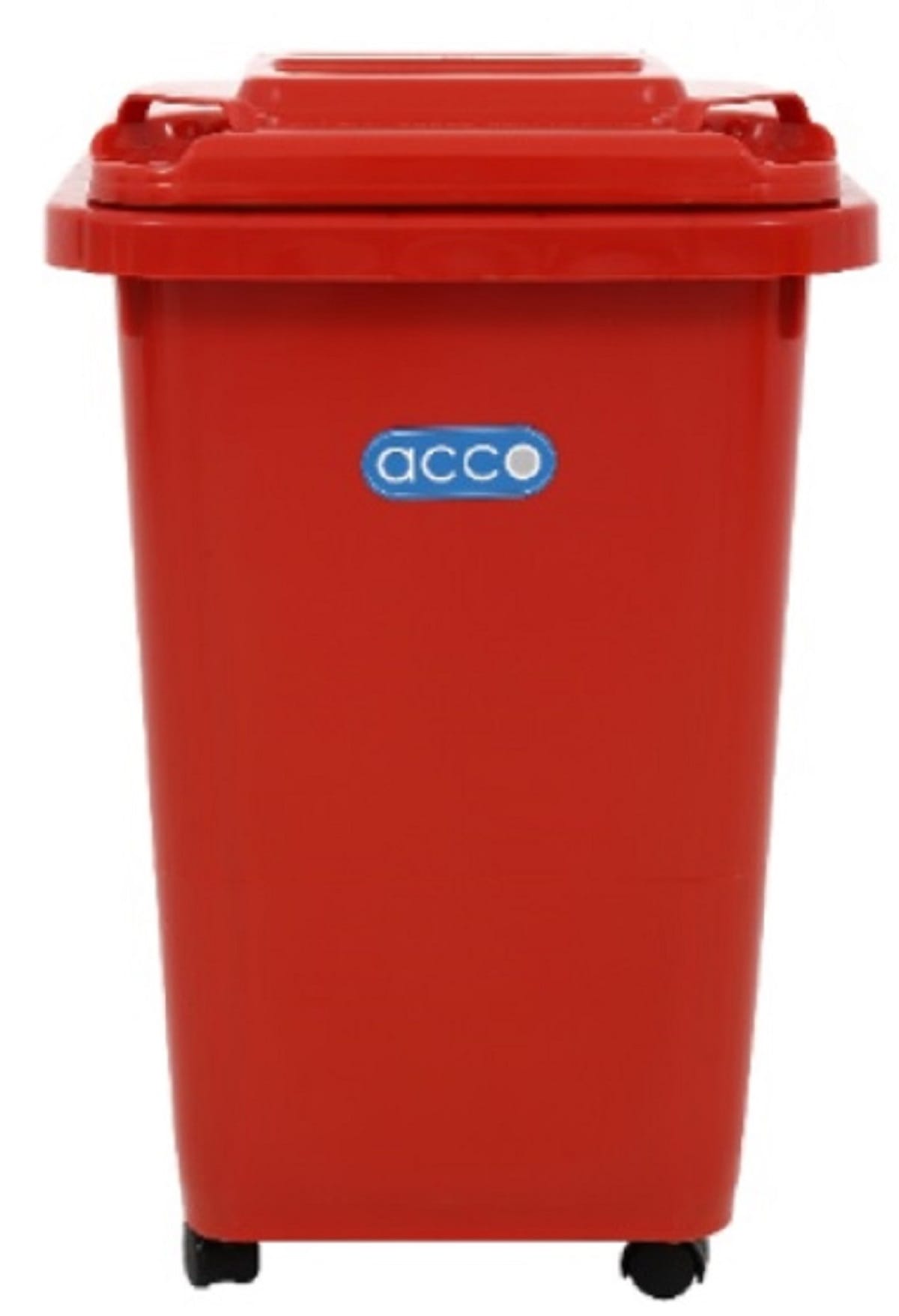 SQUARE DUSTBIN WITH WHEELS ACCO CLEAN 32L RED ACCO