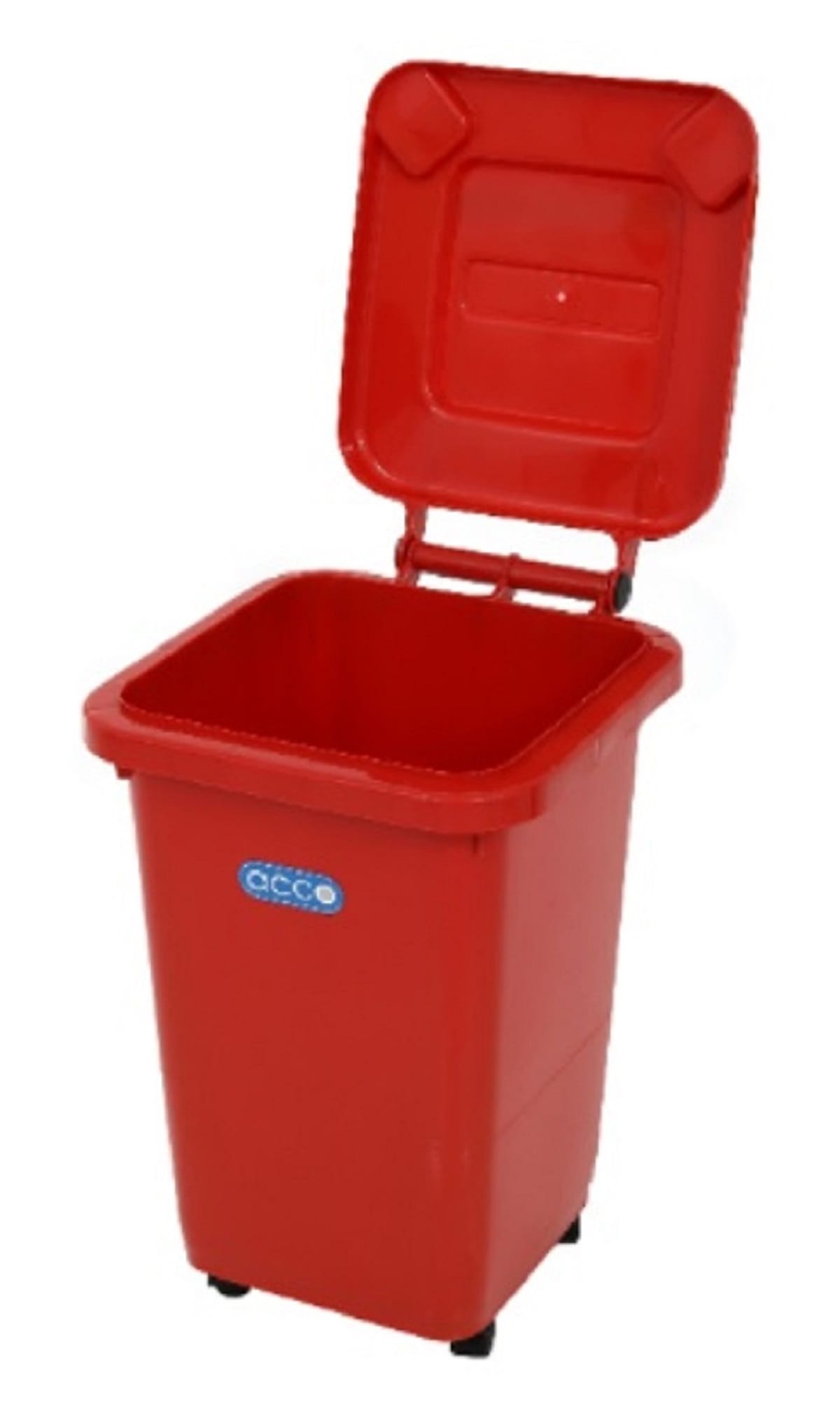 SQUARE DUSTBIN WITH WHEELS ACCO CLEAN 32L RED ACCO
