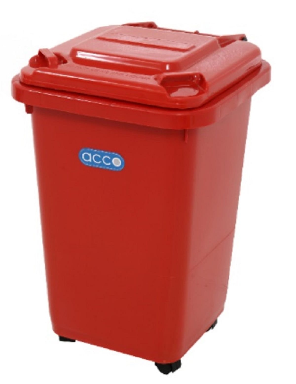 SQUARE DUSTBIN WITH WHEELS ACCO CLEAN 32L RED ACCO