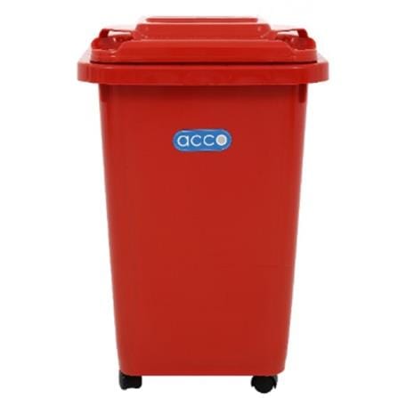 SQUARE DUSTBIN WITH WHEELS ACCO CLEAN 32L RED ACCO