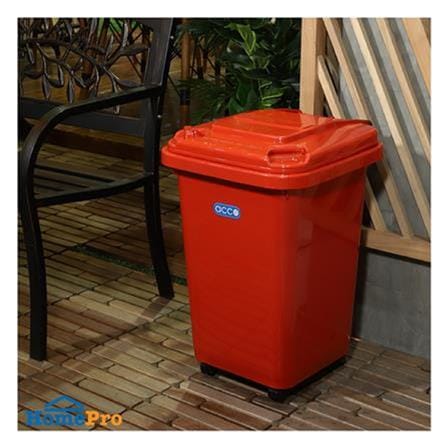 SQUARE DUSTBIN WITH WHEELS ACCO CLEAN 32L RED ACCO