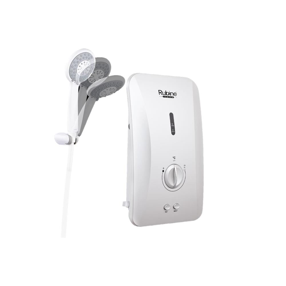RUBINE SHOWER HEATER DC PUMP WITH HAND SHOWER FS391D-MAW MULTI ANGLE MODERN WHITE