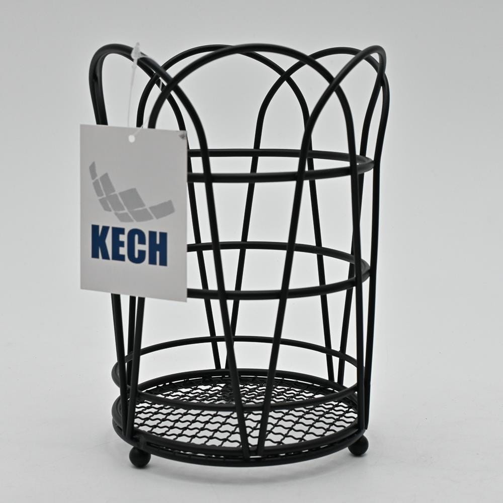 KITCHEN HOLDER ROUND FLOWER KECH BLACK 14X14X19.5CM BLACK