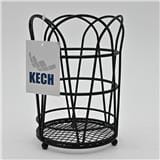 KITCHEN HOLDER ROUND FLOWER KECH BLACK 14X14X19.5CM BLACK