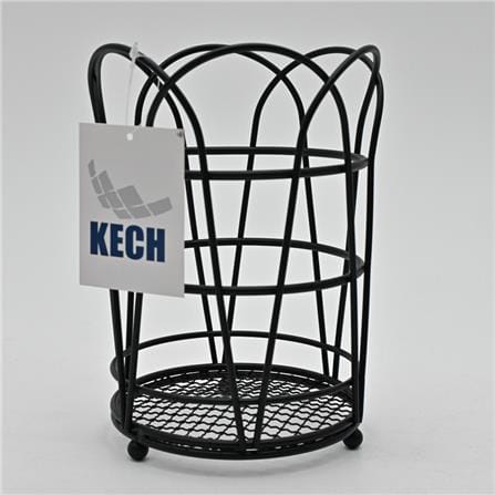 KITCHEN HOLDER ROUND FLOWER KECH BLACK 14X14X19.5CM BLACK