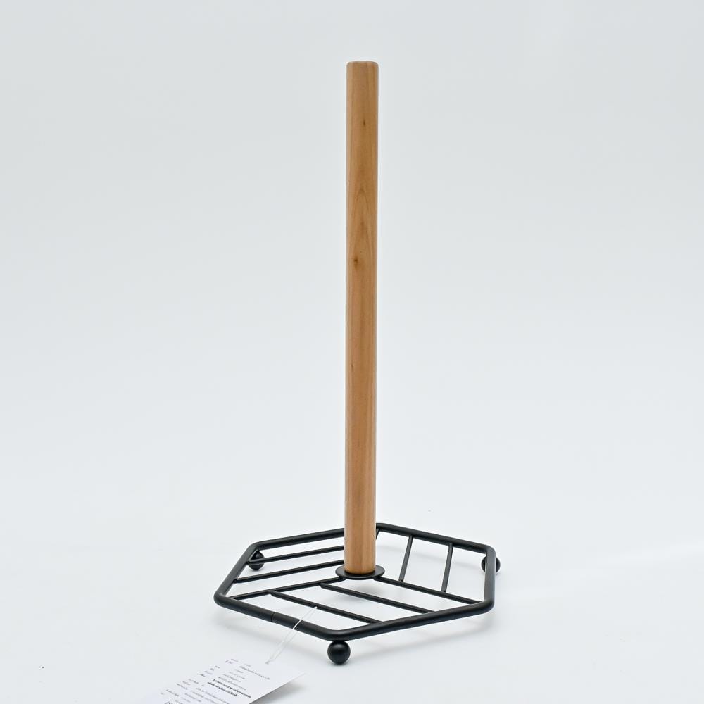 TISSUE STAND SQUARE WOOD KECH 18.8X18.2X31.8CM BLACK