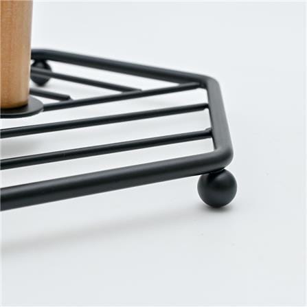 TISSUE STAND SQUARE WOOD KECH 18.8X18.2X31.8CM BLACK