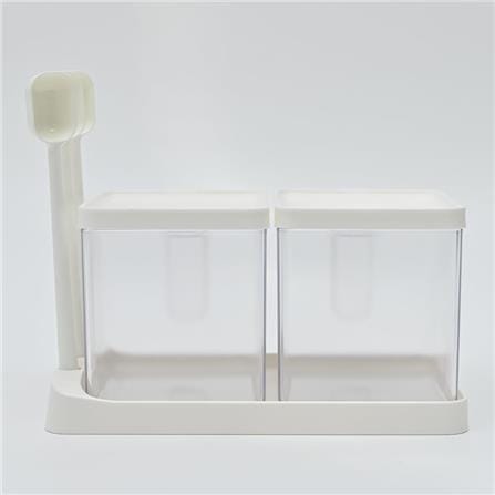 KECH SEASONING BOX WITH TRAY 2 COMPARTMENT WHITE
