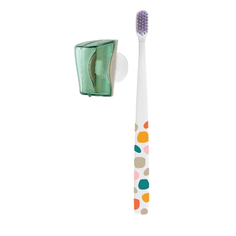 FLIPPER TWIGO BASIC COMBO ADULT TOOTHBRUSH + TOOTHBRUSH HOLDER F30802-00 MOUNTAIN GREEN