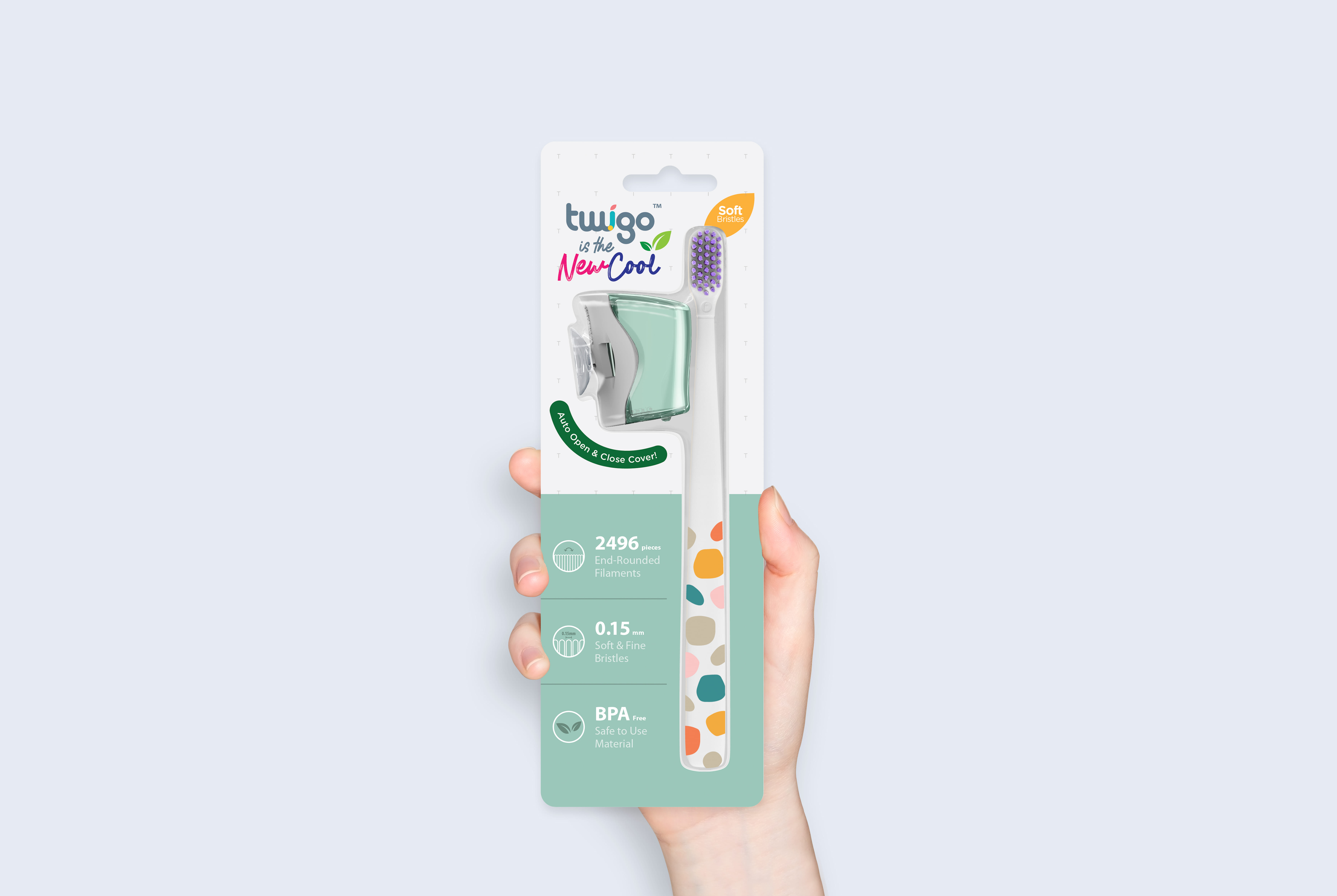 FLIPPER TWIGO BASIC COMBO ADULT TOOTHBRUSH + TOOTHBRUSH HOLDER F30802-00 MOUNTAIN GREEN